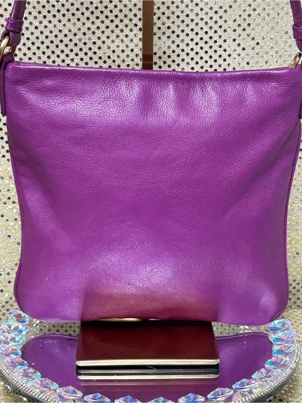 Marc by Marc Jacobs Purple Leather Crossbody Bag Approximately 10 x 9.5 - Picture 3 of 15